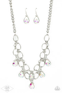 Show-Stopping Shimmer - Multicolored Silver Necklace- Paparazzi Accessories