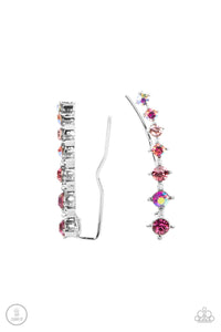 STARLIGHT Show - Pink and Silver Earrings- Paparazzi Accessories