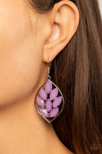 Load image into Gallery viewer, Glacial Glades - Purple and Silver Earrings- Paparazzi Accessories