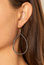 Load image into Gallery viewer, Black Tie Optional - Silver Earrings- Paparazzi Accessories