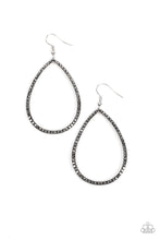 Load image into Gallery viewer, Black Tie Optional - Silver Earrings- Paparazzi Accessories