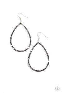 Black Tie Optional - Silver Earrings- Paparazzi Accessories