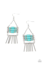 Load image into Gallery viewer, Tribal Tapestry - Blue and Silver Earrings- Paparazzi Accessories