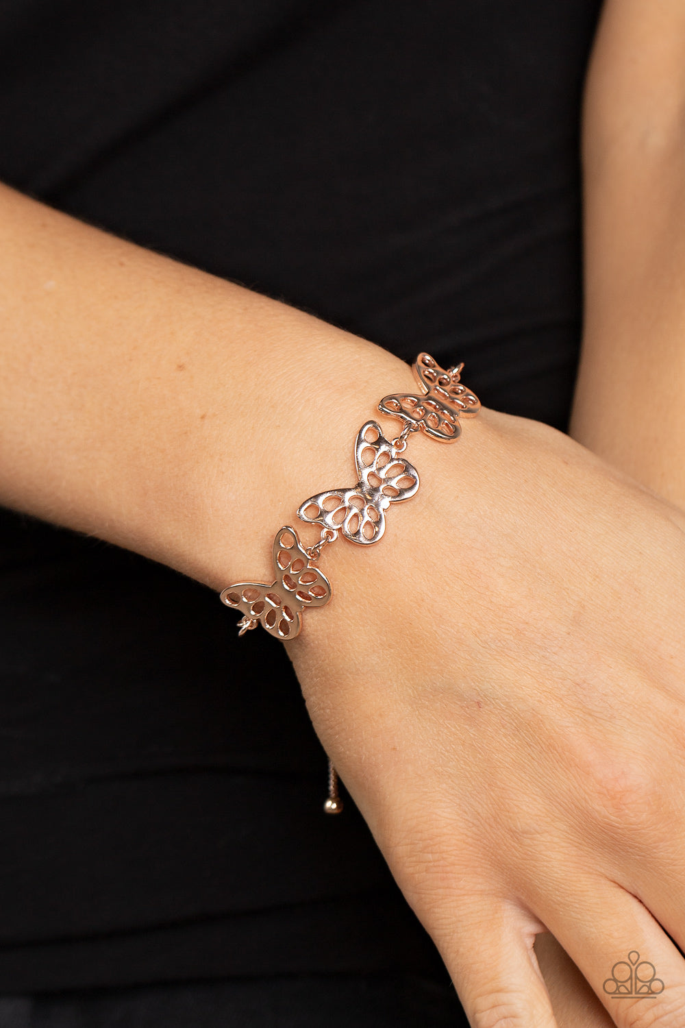 Put a WING on It - Rose Gold Bracelet- Paparazzi Accessories