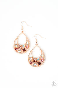 Regal Recreation - Pink and Rose Gold Earrings- Paparazzi Accessories