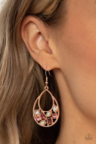 Regal Recreation - Pink and Rose Gold Earrings- Paparazzi Accessories
