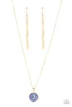 Load image into Gallery viewer, Moon Magic - Blue and Gold Necklace- Paparazzi Accessories