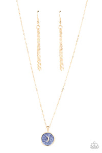 Moon Magic - Blue and Gold Necklace- Paparazzi Accessories