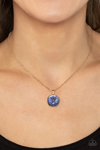 Moon Magic - Blue and Gold Necklace- Paparazzi Accessories