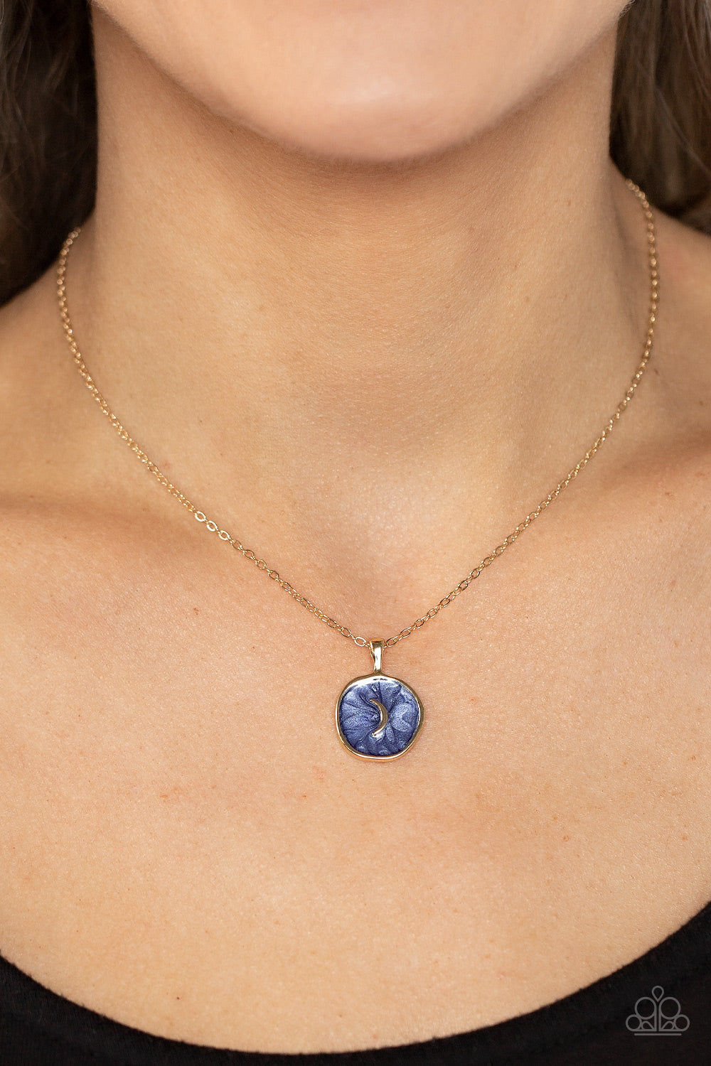 Moon Magic - Blue and Gold Necklace- Paparazzi Accessories