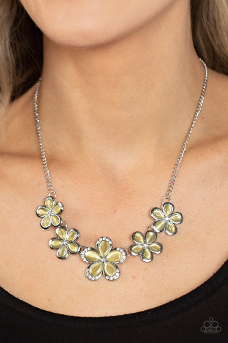 Garden Daydream - Yellow and Silver Necklace- Paparazzi Accessories