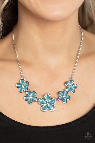 Garden Daydream - Blue and Silver Necklace- Paparazzi Accessories