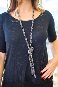 SCARFED For Attention- Gunmetal Necklace- Paparazzi Accessories