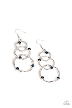 Load image into Gallery viewer, Revolving Radiance - Blue and Silver Earrings- Paparazzi Accessories