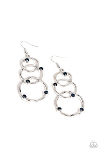 Revolving Radiance - Blue and Silver Earrings- Paparazzi Accessories