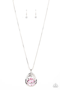 Spun Sparkle - Pink and Silver Necklace- Paparazzi Accessories