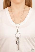 Load image into Gallery viewer, Tastefully Tasseled - White and Silver Necklace- Paparazzi Accessories