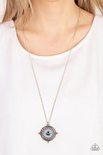 Load image into Gallery viewer, Compass Composure - Blue and Silver Necklace- Paparazzi Accessories