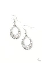 Load image into Gallery viewer, Showroom Sizzle - White and Silver Earrings- Paparazzi Accessories