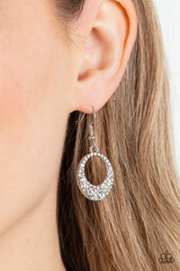 Showroom Sizzle - White and Silver Earrings- Paparazzi Accessories