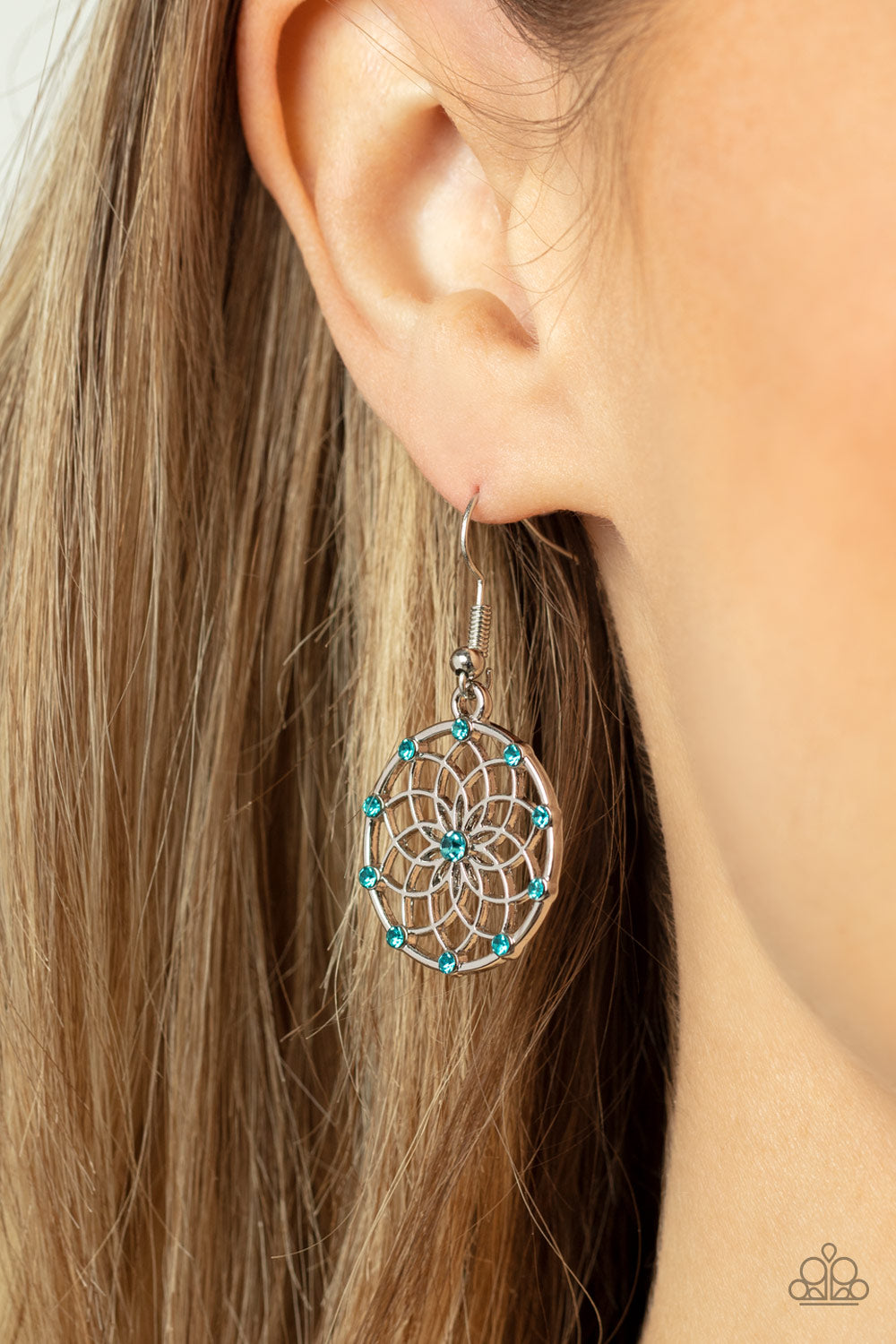 Springtime Salutations - Blue and Silver Earrings- Paparazzi Accessories