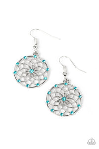 Springtime Salutations - Blue and Silver Earrings- Paparazzi Accessories