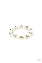 Load image into Gallery viewer, Stone Age Aesthetic - White and Silver Bracelet- Paparazzi Accessories