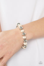 Load image into Gallery viewer, Stone Age Aesthetic - White and Silver Bracelet- Paparazzi Accessories