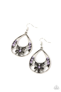 Meadow Marvel - Purple and Silver Earrings- Paparazzi Accessories