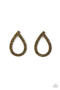 Diva Dust - Brass Earrings- Paparazzi Accessories