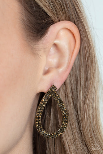 Diva Dust - Brass Earrings- Paparazzi Accessories