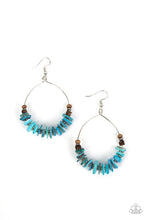 Load image into Gallery viewer, Hawaiian Kiss - Blue and Silver Earrings- Paparazzi Accessories