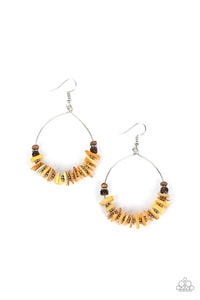 Hawaiian Kiss - Yellow and Silver Earrings- Paparazzi Accessories