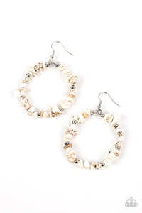 Mineral Mantra - White and Silver Earrings- Paparazzi Accessories
