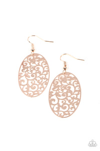 Secret Orchards - Rose Gold Earrings- Paparazzi Accessories