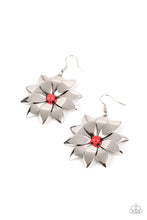 Load image into Gallery viewer, Pinwheel Prairies - Red and Silver Earrings- Paparazzi Accessories