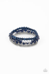 Destination Dreamscape - Blue and Silver Bracelets- Paparazzi Accessories