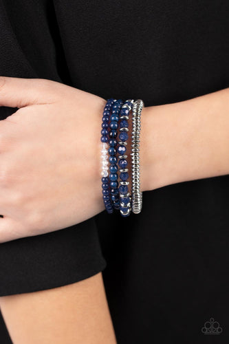 Destination Dreamscape - Blue and Silver Bracelets- Paparazzi Accessories