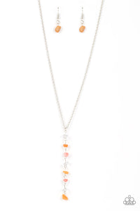 Tranquil Tidings - Orange and Silver Necklace- Paparazzi Accessories