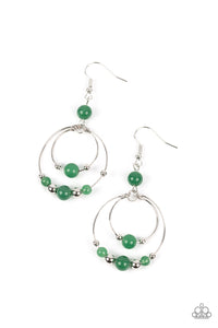 Eco Eden - Green and Silver Earrings- Paparazzi Accessories