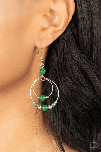 Eco Eden - Green and Silver Earrings- Paparazzi Accessories