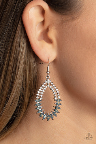 Lucid Luster - White and Silver Earrings- Paparazzi Accessories