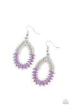 Load image into Gallery viewer, Lucid Luster - Purple and Silver Earrings- Paparazzi Accessories