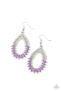 Lucid Luster - Purple and Silver Earrings- Paparazzi Accessories