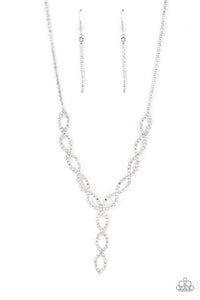 Infinitely Icy - White and Silver Necklace- Paparazzi Accessories