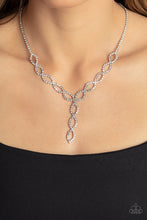 Load image into Gallery viewer, Infinitely Icy - White and Silver Necklace- Paparazzi Accessories