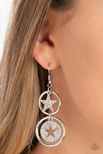 Load image into Gallery viewer, Liberty and SPARKLE for All - White and Silver Earrings- Paparazzi Accessories