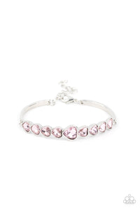 Lusty Luster - Pink and Silver Bracelet- Paparazzi Accessories