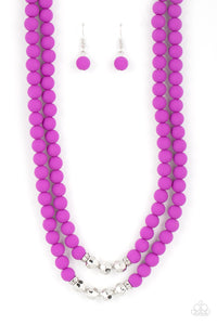 Summer Splash - Purple and Silver Necklace- Paparazzi Accessories