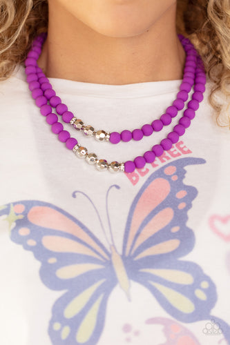 Summer Splash - Purple and Silver Necklace- Paparazzi Accessories